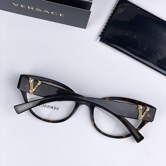SALE! NEW Versace VE3282 108 Dark Havana Cat Eye Women Eyeglasses
